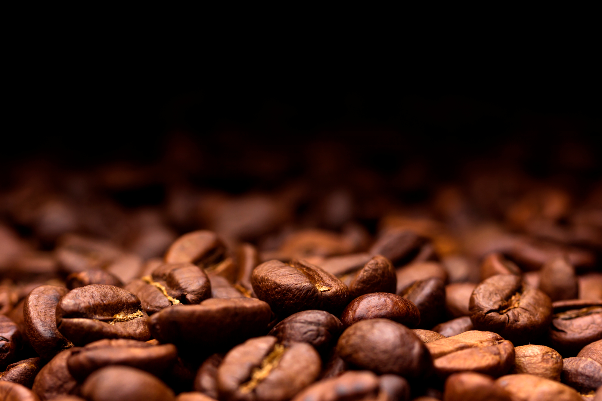 Close Up Of Coffee Beans Roasted