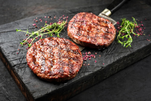 Grilled Meat Patties On A Serving Plate NZ Beef