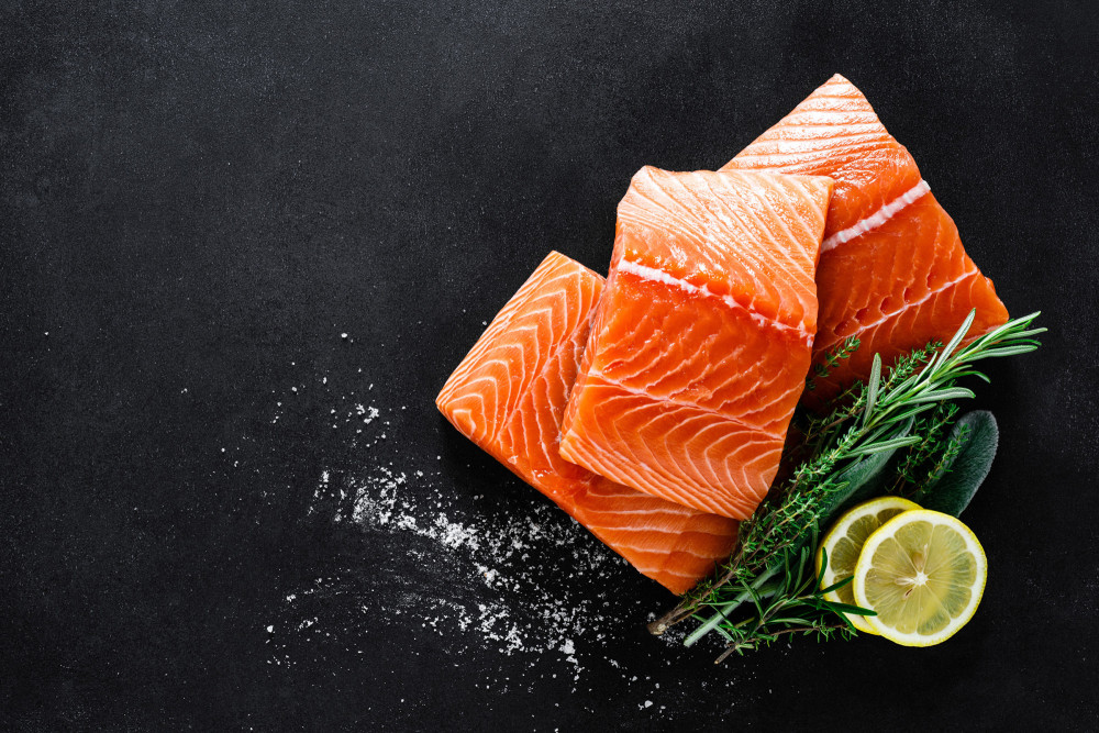 Raw Salmon With Ingredients
