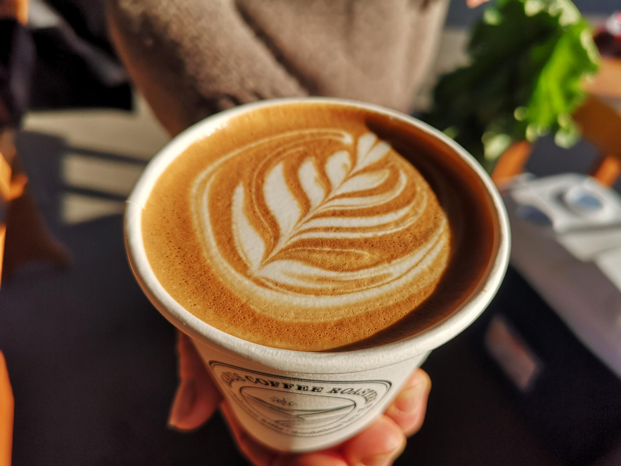 Flat White In Coffee Cup