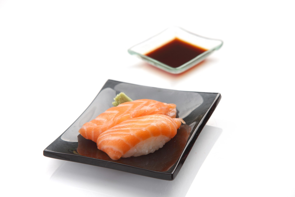 Salmon Sushi isolated in White